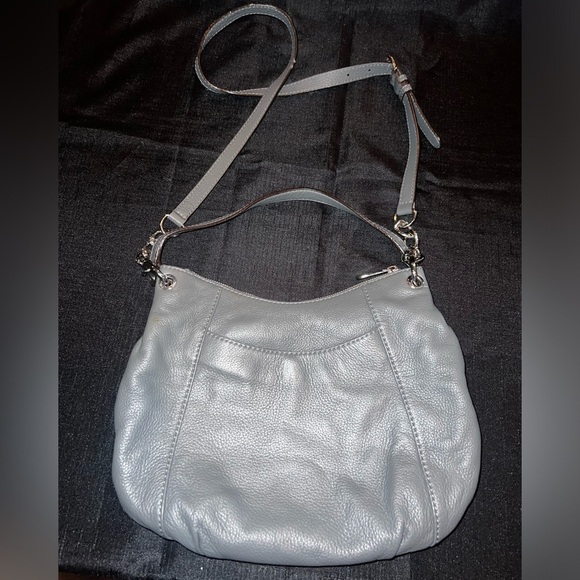 MK Michael Kors Fulton Leather Messenger Crossbody Bag in Grey - Picture 4 of 8